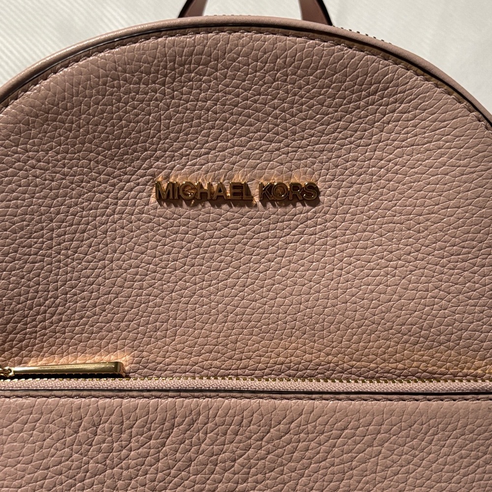 Michael Kors Pink Pebbled Leather Mini Backpack - Picture 2 of 5